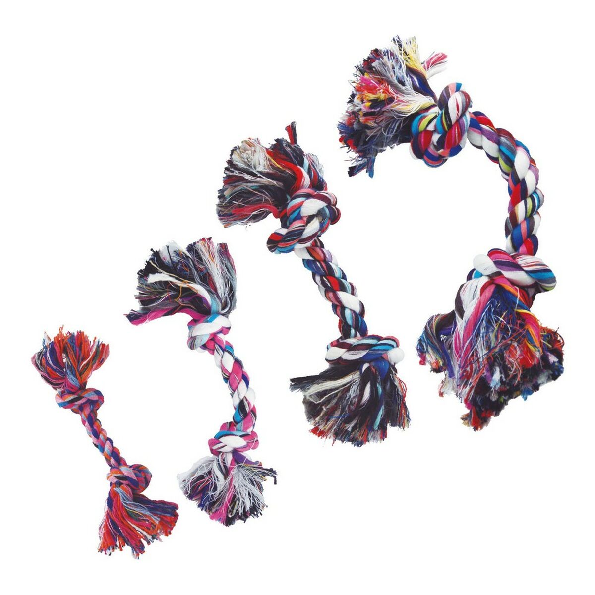 Juguete Mordedor para Perro Gloria – Nudo de Algodón Multicolor (22 cm)