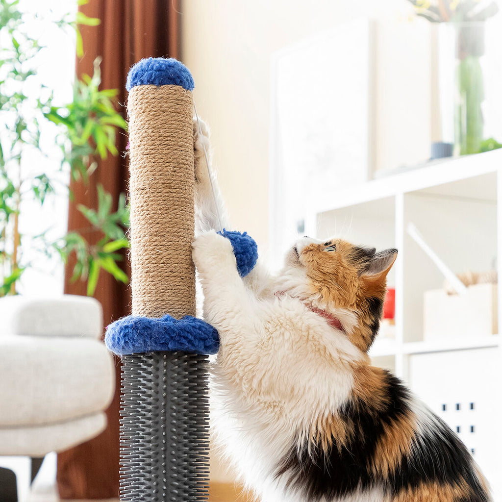 Rascador con masajeador y pelota para gatos